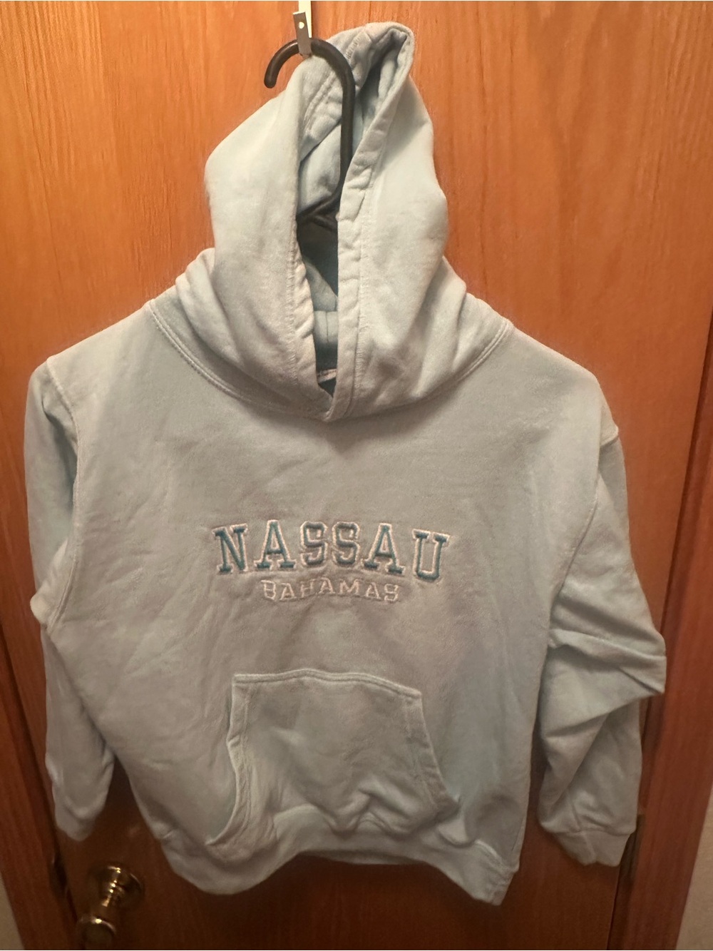 Happy Kids USA Girls Youth Size Large L Hoodie Sweater Blue Armpit To Armpit 17”